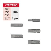 Set De Puntas Planas 1 Plg De 5 Pzas - Truper Expert