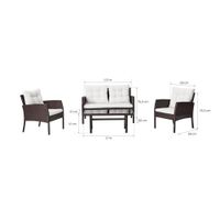 Set de Sofá + 2 Sillas + Mesa Café