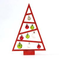 Árbol Decorativo de Madera Rojo con Bombas 2.4 X 37 Cm
