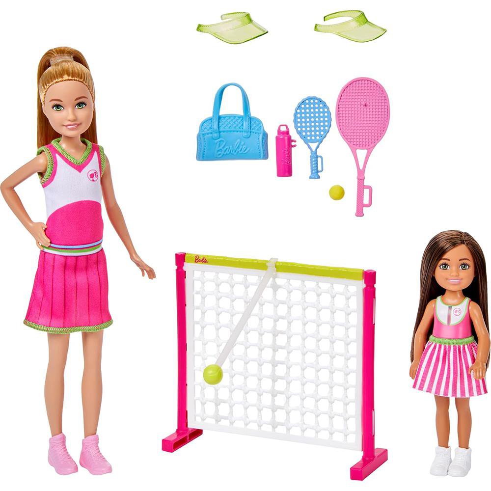 Set de Juego Barbie Clases de Tenis con Stacie y Chelsea 3+ Años Barbie Set de Clases de T…