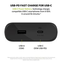 Batería Externa USB-C Negra 20000 mAh