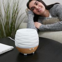 Difusor Eléctrico Cerámico Diseño Ondas Blanco