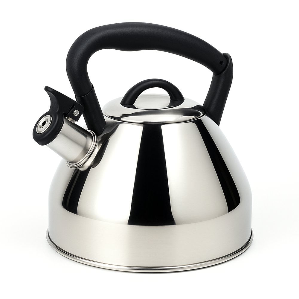 Tetera de 3.4 L de Acero Inoxidable con Doble Base Color Plateado