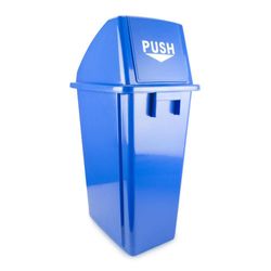 Basurero Plástico Azul con Tapadera 60 L - Brushtech