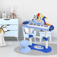 Órgano con Micrófono, Pie y Banqueta Bluey