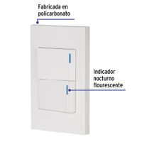 Interruptor Sencillo + Interruptor 3 Vías 1.5 Módulos Española Blanco - Volteck