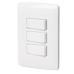 Interruptor Triple 2 Sencillos + 3 Vías Italiana Blanco - Volteck