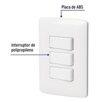 Interruptor Triple 2 Sencillos + 3 Vías Italiana Blanco - Volteck