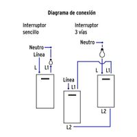 Interruptor Sencillo + Interruptor 3 Vías 1.5 Módulos Española Blanco - Volteck