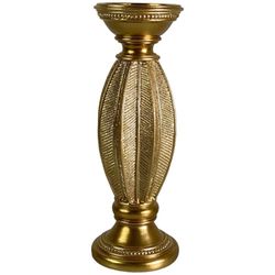 Candelero Decorativo Dorado con Relieve