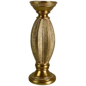 Candelero Decorativo Dorado con Relieve
