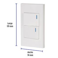 Interruptor Sencillo + Interruptor 3 Vías 1.5 Módulos Española Blanco - Volteck