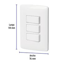 Interruptor Triple 2 Sencillos + 3 Vías Italiana Blanco - Volteck