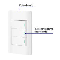 Interruptor Sencillo + Interruptor de 3 Vías Lisboa Blanco - Volteck