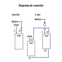 Interruptor Sencillo + Interruptor de 3 Vías Lisboa Blanco - Volteck