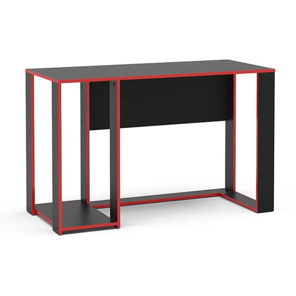 Escritorio Gamer de MDP con Repisa Lateral Rojo y Negro de 120 cm