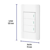 Interruptor Sencillo + Interruptor de 3 Vías Lisboa Blanco - Volteck