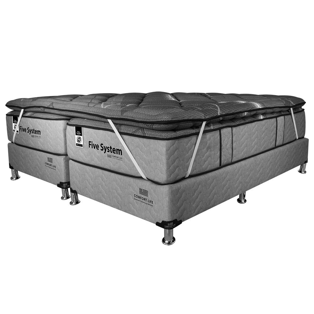 Set de Cama Colchón + Base Tamaño King Semi Firme Five System