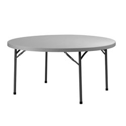 Mesa Plegable Redonda Gris