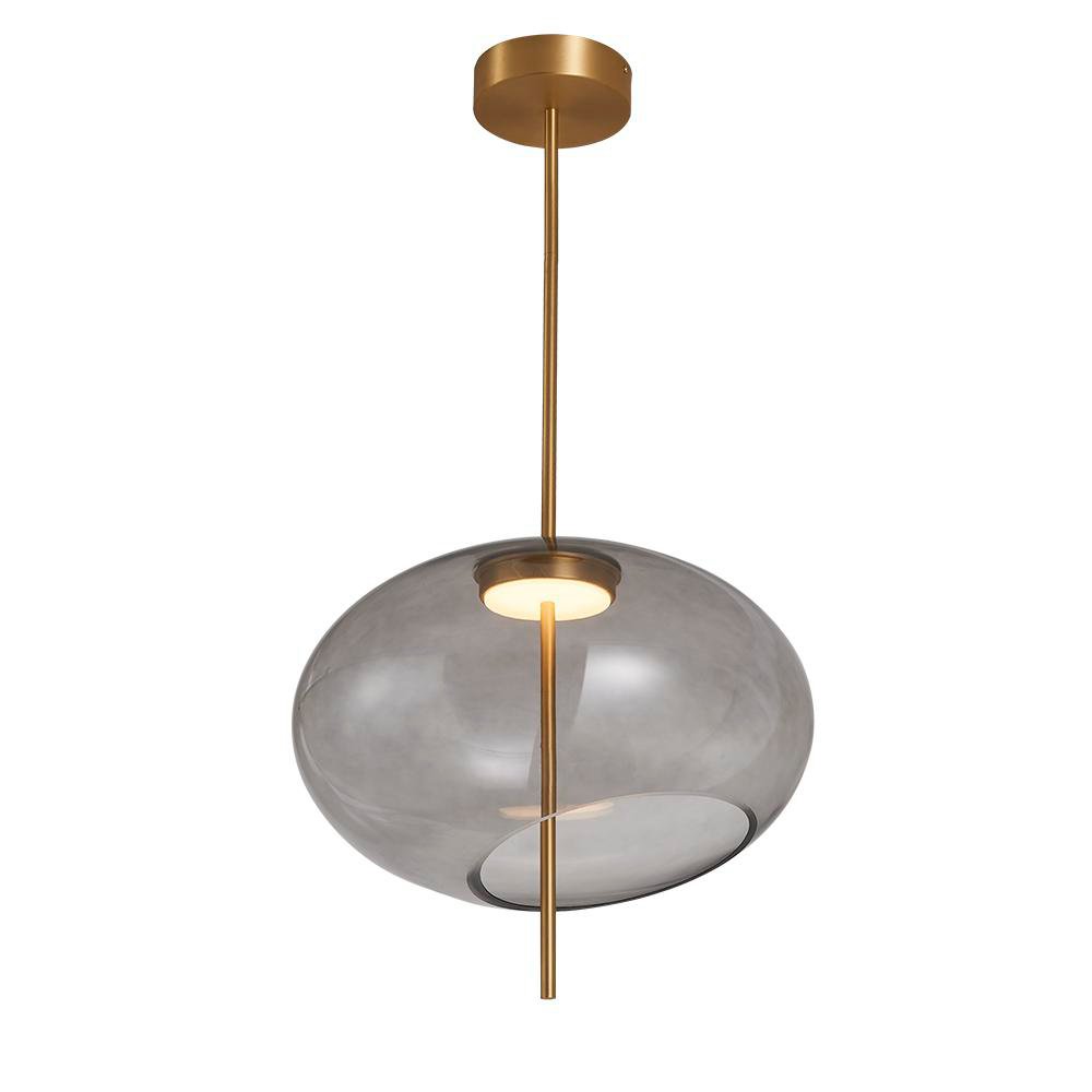 Lámpara Colgante LED Cristal Ahumado 12W