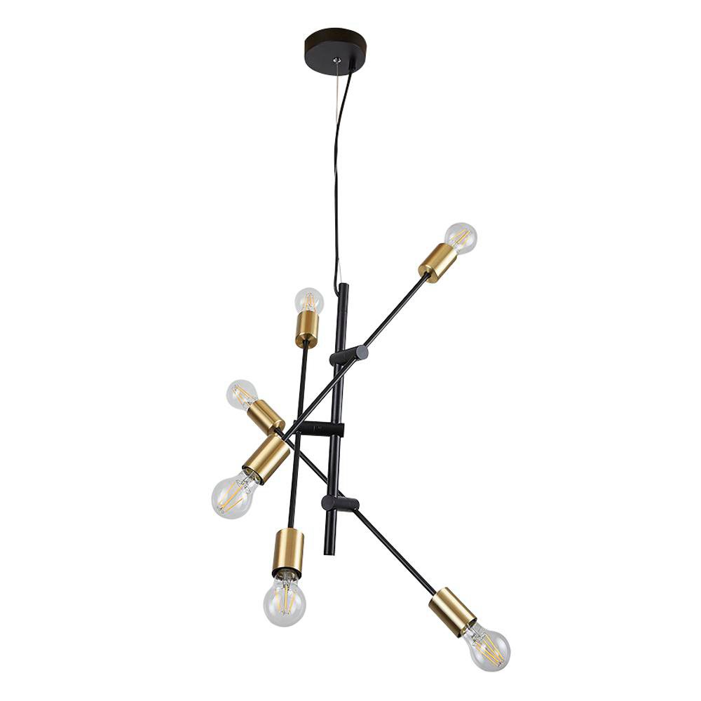 Lámpara Colgante Sestus de Metal de 6 Luces E27 1.50 Metros Color Negro Mate