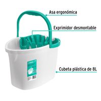 Cubeta Plástica con Exprimidor 8L