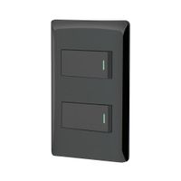 Interruptor de 2 Polos Sencillo Lisboa Negro - Volteck