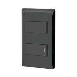 Interruptor de 2 Polos Sencillo Lisboa Negro - Volteck