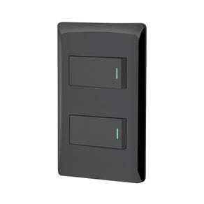 Interruptor de 2 Polos Sencillo Lisboa Negro - Volteck
