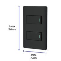 Interruptor de 2 Polos Sencillo Lisboa Negro - Volteck