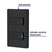 Interruptor de 2 Polos Sencillo Lisboa Negro - Volteck