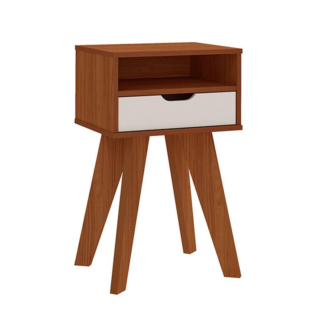 Mesa Auxiliar Tango de MDF 45 x 35 x 73 cm Color Café y Blanco Mesa Auxiliar Tango Café y…