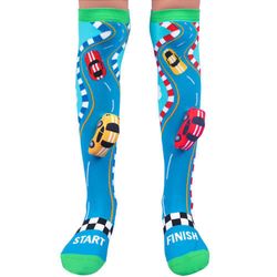 Calcetas Largas con Diseño de Pista y Carros 3D