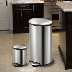 Combo de Basureros Acero Inoxidable Mate 6 + 40 L