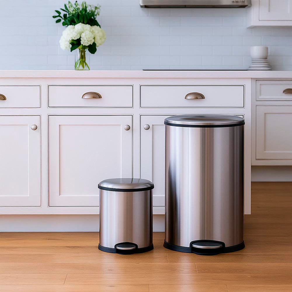 Combo de 2 Basureros Metálicos con Pedal 6 + 40 Litros