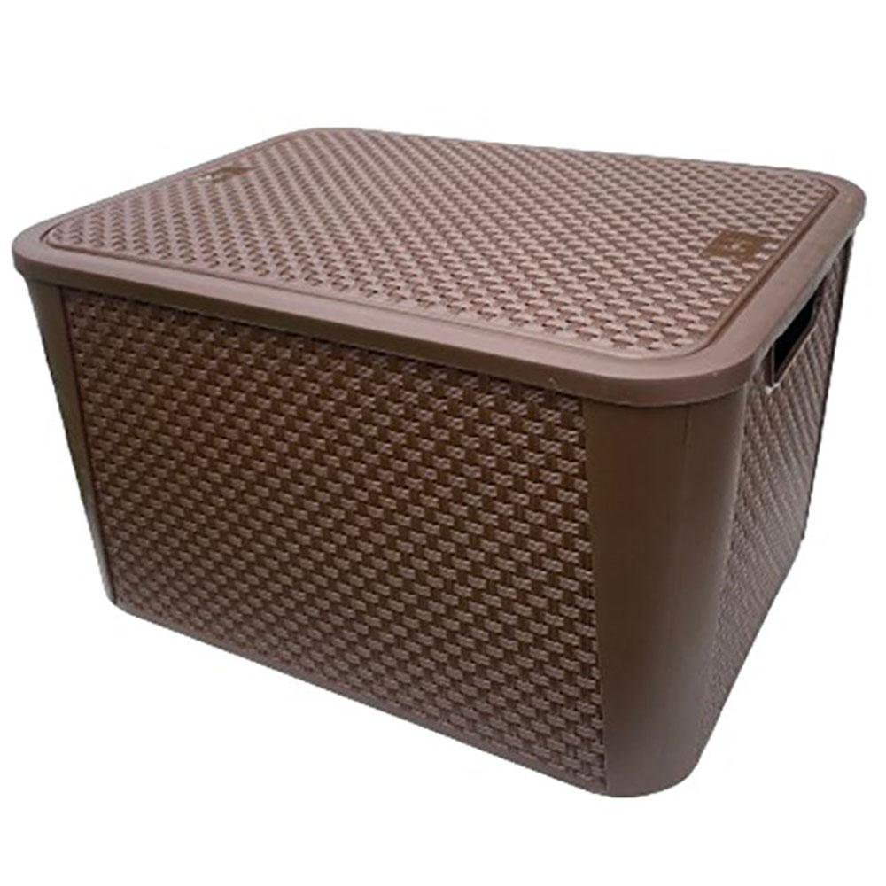 Caja Tipo Ratán Café - Varias Capacidades 19 l