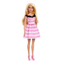 Muñeca Barbie 65 Aniversario con Vestido de Rayas Rosas