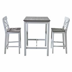 Set de Mesa y Sillas Bar Cher Blanco y Café 3 Pzas