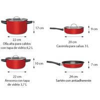 Batería Euro Rojo Sweet Cherry  8 Pzas