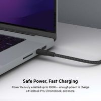 Cable Trenzado USB-C a USB-C Negro 2 M