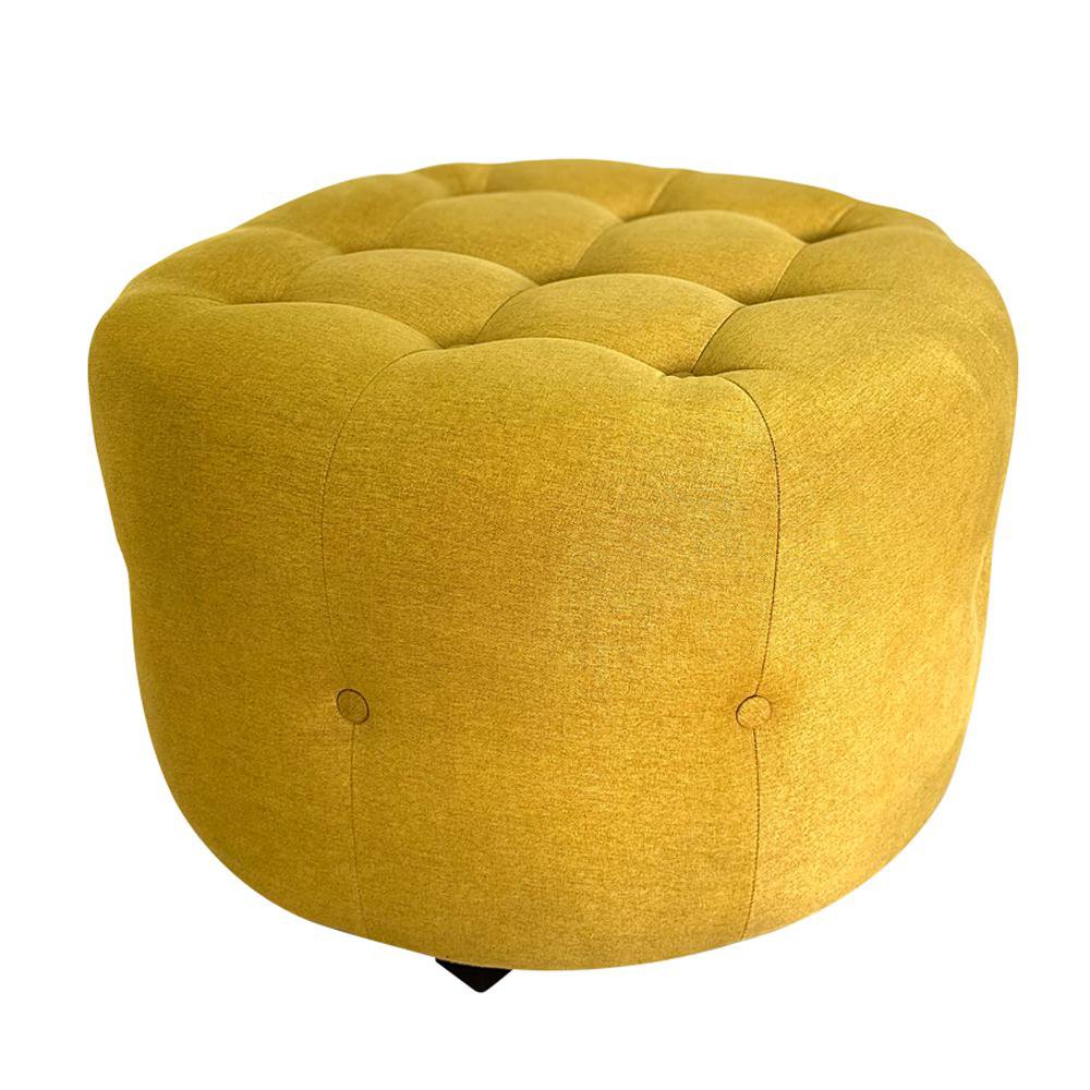 Taburete Redondo Granada 68 x 68 x 45 cm Color Mostaza