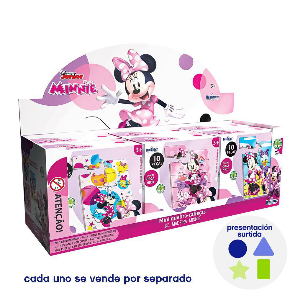 Rompecabezas Mini de Minnie Mouse de 10 Piezas - Diseños Surtidos Mini Rompecabezas Minnie Mouse - Diseño Surtido