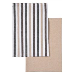 Set de Toallas de Cocina con Diseño Rayas Beige
