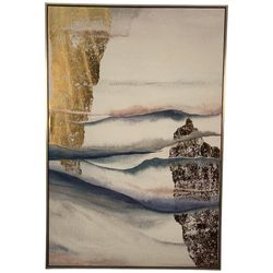 Cuadro Abstracto Tonos Tierra y Dorado 4.3X82.6X122.6 Cm