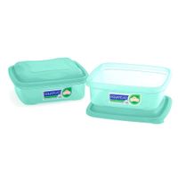 Set de Recipientes Herméticos Cuadrados Aqua 2 Pzas
