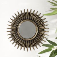 Set de 3 Espejos Decorativos Estilo Sunburst Bronce