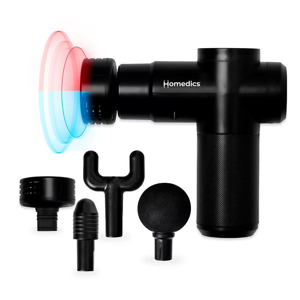Masajeador de Percusión Función Calor y Frío con 4 Accesorios