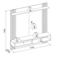 Panel para TV con Estante y Cajón
