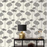 Papel Tapiz Explorer Palmas Blanco 0.53 x 10.05 M