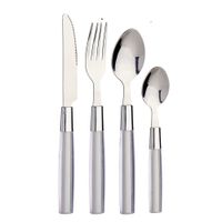 Set de Cubiertos Acero Inoxidable con Mango Gris 16 Pzas